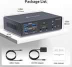 TJCXELE Displaylink Docking Station 4K@60Hz 3 Monitors USB C Dock - Image 9
