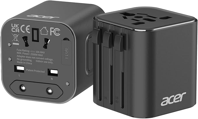 Acer European Travel Plug Adapter，Universal Travel Adapter, International Power by Acer