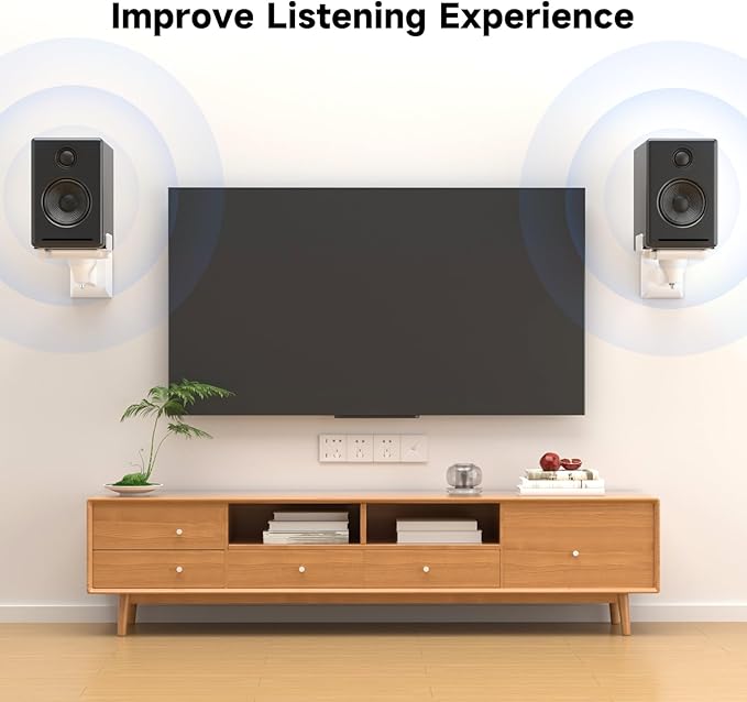 suptek Dual Side Clamping Bookshelf Speaker Wall Mounting Bracket - Image 4
