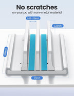 Vaydeer Vertical Laptop Stand for Desk, Dual Slots Plastic Laptop Holder - Image 4
