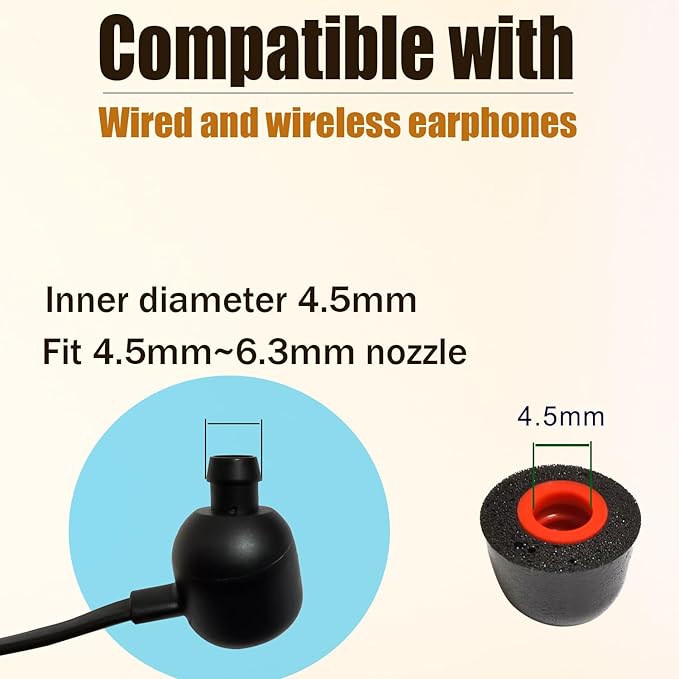 Memory Foam Tips Replacement Earbuds Tips Noise Reduction Anti-Slip fit - Image 6
