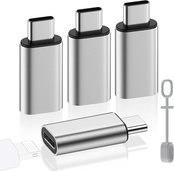 MoKo 4 Pack Lightning Female to USB C Male Adapter, USB-C Lightning Adapter by MoKo