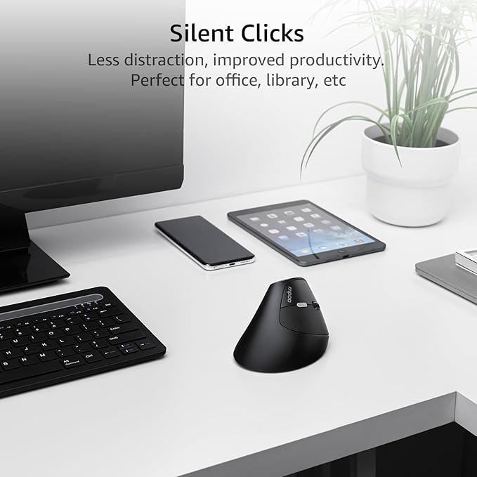 Rapoo EV250 Silent Vertical Ergonomic Mouse, 2.4G Wireless Optical Mouse - Image 4