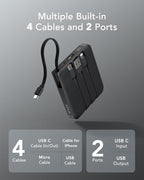 VRURC Portable Charger with Built-in Cable, 10000mAh 22.5W Fast Charging USB C - Image 2
