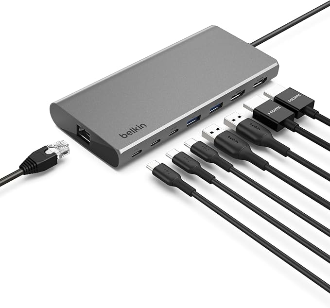 Belkin Connect Universal USB-C 8-in-1 Dual Display Core Hub w/Silicon Motion by Belkin