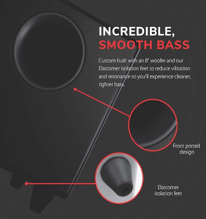 Audioengine S8 Powered Subwoofer Speaker - 250W 8-inch Home Woofer - Image 5