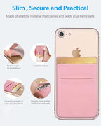 2 Pack Stick On Wallet Sleeve Cell Phone Dual Pocket Card Holder Double Pocket - Image 4
