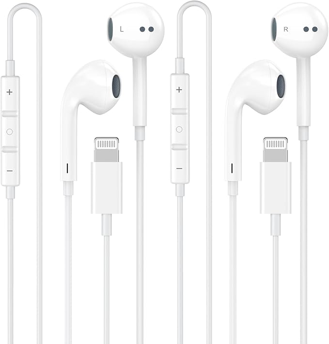 2 Pack Lightning Headphones, True Plug and Play Wired Earbuds by MatsushoUSBCCharger