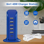 USB Charging Station Upoy, 6 Ports Charging Blocks, USB Power Hub - Image 2