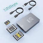 10Gbps CFExpress Type B Card Reader - 5 in 1 USB C&USB A CFexpress/XQD/SD Card by Rocketek
