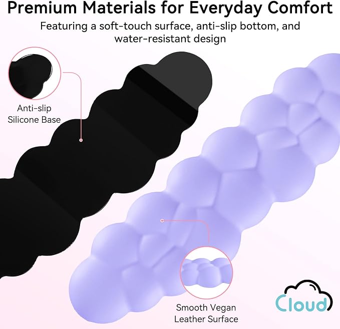 Cloud Wrist Rest for Computer Keyboard, 4-in-1 Memory Foam Leather Cloud - Image 5