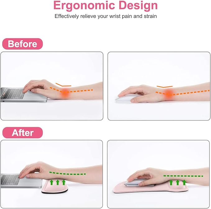 MOSISO Wrist Rest Support for Mouse Pad & Keyboard Set, Ergonomic Mousepad - Image 3