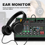 MW-6 black 6-Channel Professional DJ Audio Mixer Portable Controller Mixer - Image 4