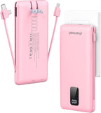 Charmast Portable Charger with Built-in Cables & Wall Plug, 10000mAh Portable by Charmast
