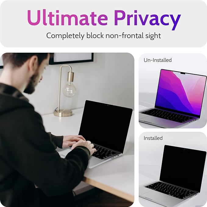 Magnetic Privacy Screen for MacBook Pro 14 Inch, Removable Matte Blue Light - Image 2