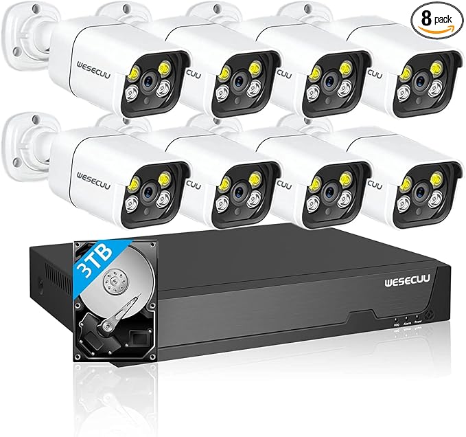 16CH ExpandableWESECUU Poe Security Camera System, 4K CCTV Camera Security by WESECUU