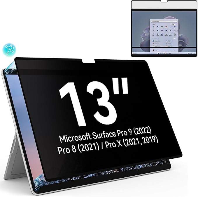 Privacy Filter Compatible with Microsoft Surface Pro 10 / 9 / 8 / X, Easy by Protescreen