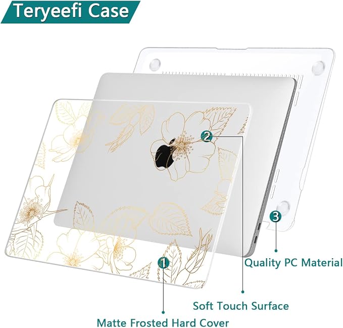 Teryeefi Compatible with 2018 2019 2020 MacBook Air 13 inch Case M1 Chip A2337 - Image 6