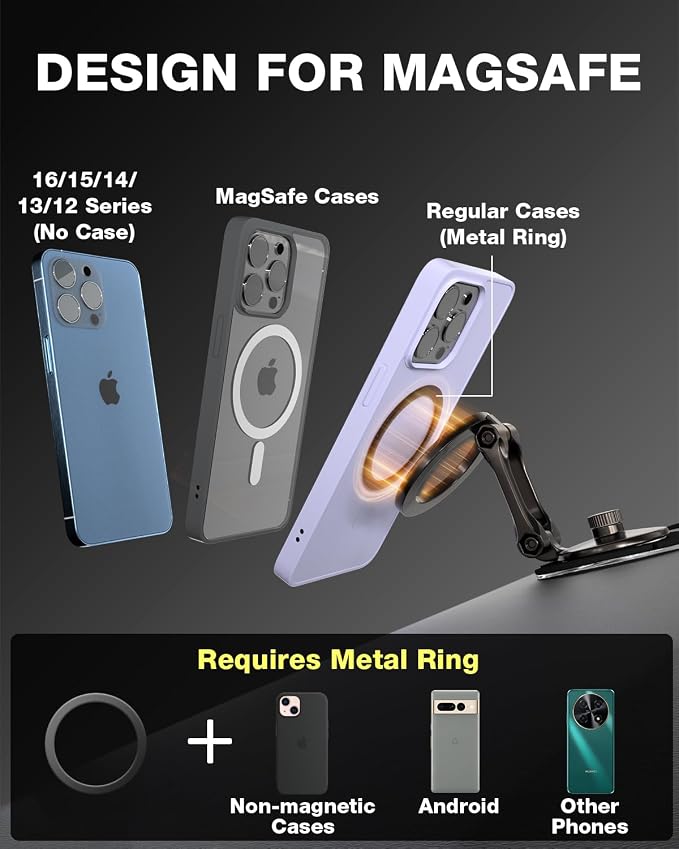 Smolink Tesla Phone Mount, All Metal Strong Magnet Magnetic Phone Holder - Image 3