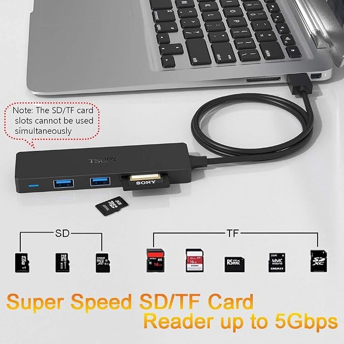 USB Hub 3.0 Splitter, TSUPY USB 3.0 Hub Multi USB Adapter Port Expander - Image 5