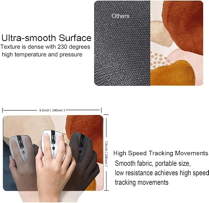 Mouse Pad, Modern Abstract Marble Mousepad, Cute Mouse Mat Waterproof Non-Slip - Image 3