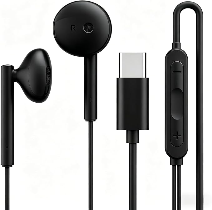 USB C Headphones for iPhone 17 16 15, Wired Headphones USBC for iPad Pro Air by Hylvsoe