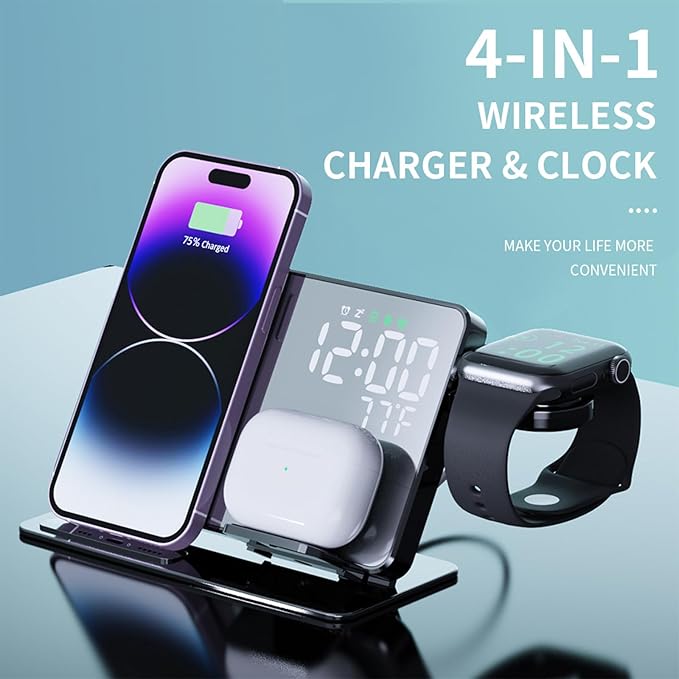 All-in-one Wireless Charger, Temperature Display, 15W Fast Charging.Wirelessly - Image 2