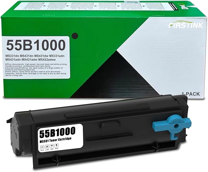 High Yield 55B1000 Black Toner Cartridge MS331 Toner Replacement by FIRSTINK