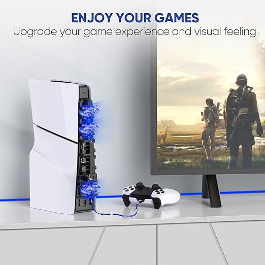 PS5 Slim Cooling Fan with LED Light, Adjustable Speed, USB 3.0 Port, Silent - Image 7