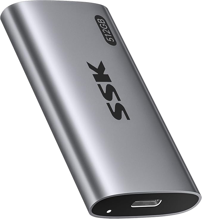 SSK 512GB SSD External Hard Drive, Portable SSD Up to 550MB/s Fast Solid State by SSK