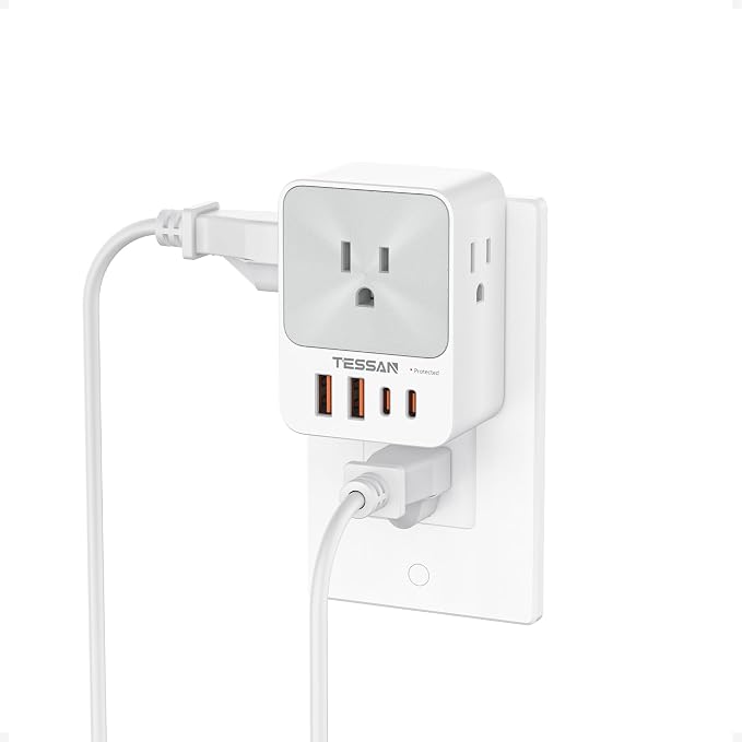 USB C Charger Block 20W PD, TESSAN 4 USB Wall Charger Fast Charging by TESSAN