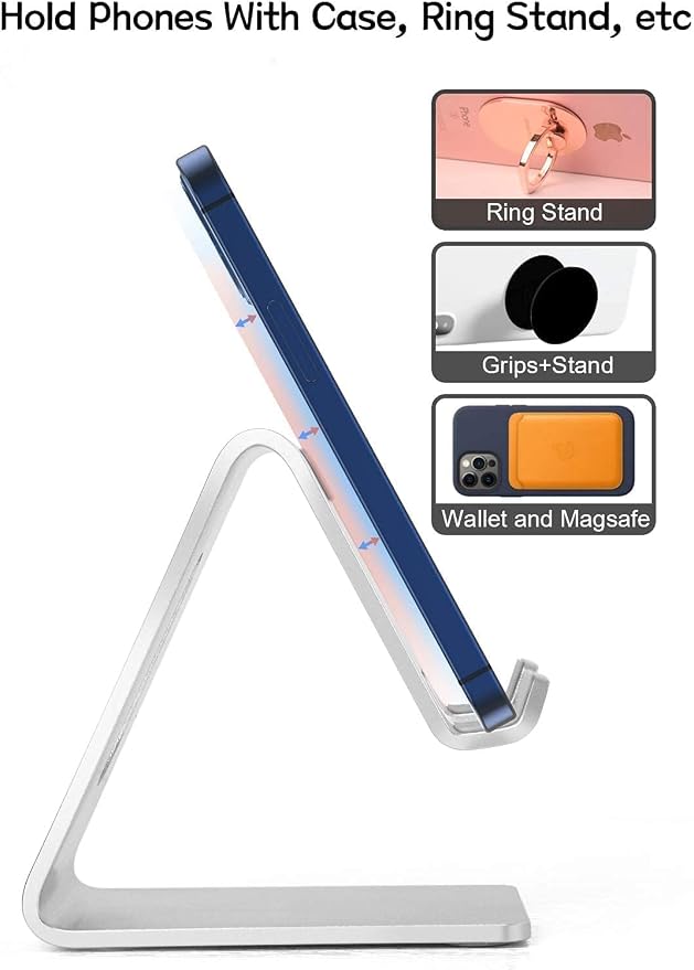 Cell Phone Stand for Desk, Desktop Phone Holder, Aluminum Mobile Phone Stand - Image 3