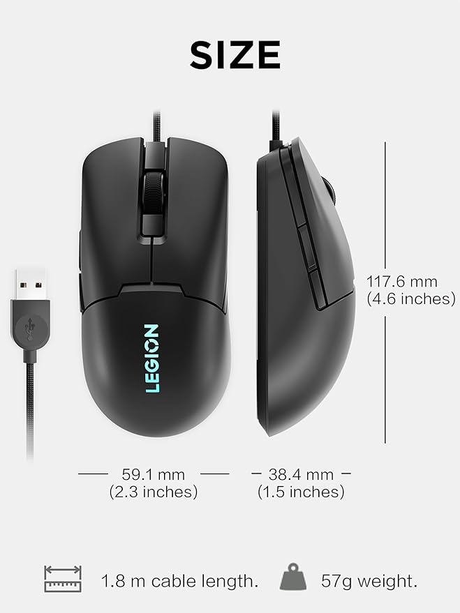 Lenovo Legion M300s RGB Wired Gaming Mouse - Image 6