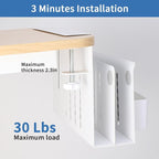 2 Tier Desk Side Storage, Under Desk Laptop Holder - Image 5