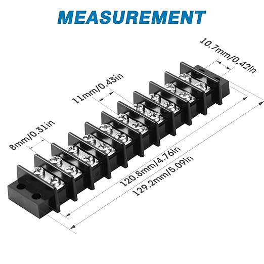 GLOSO Terminal Blocks Double Row Stainless 11 mm Pitch TBC, Marine Grade - Image 2
