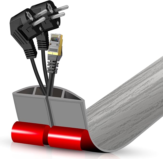 Floor Cord Cover Cavity 0.8"x0.37" Self Adhesive Cord Hider, 3.3FT Low Profile by DBHXXMB-HH