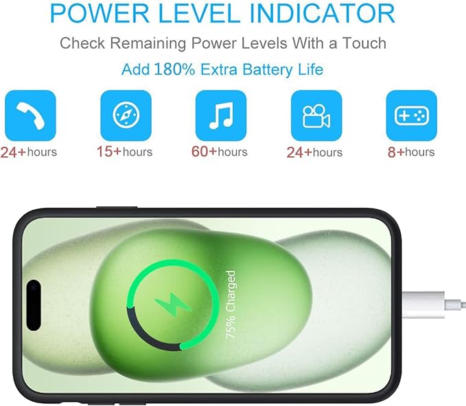 Battery Case for iPhone 15, Upgraded 10000mAh Portable Protective Charging Case - Image 4