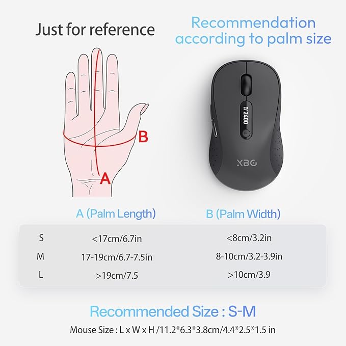 XBG B15pro Wireless Bluetooth Mouse, Type-C Rechargeable - Image 8