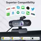 1080P Webcam with Microphone, eMeet Nova AutoFocus HD Webcam, 96°View Web - Image 9