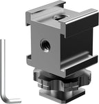 Triple Cold Shoe Mount Cold Shoe Adapter, 360 Degree Swivel Aluminum Camera Hot by NUOBAKEDIRECT