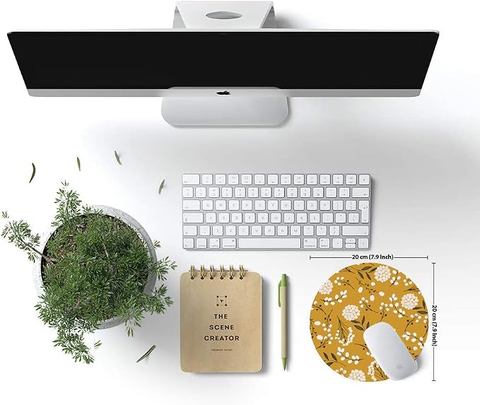Round Mouse Pad, Cute Floral Mouse Pad - Image 6