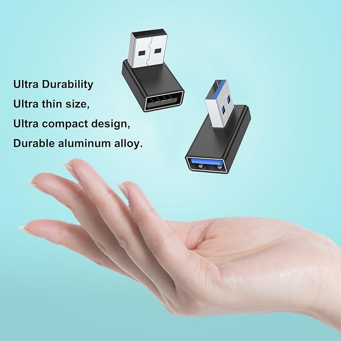 AreMe 90 Degree USB 3.0 Adapter 4 Pack, Up and Down Angle, Left and Right Angle - Image 6