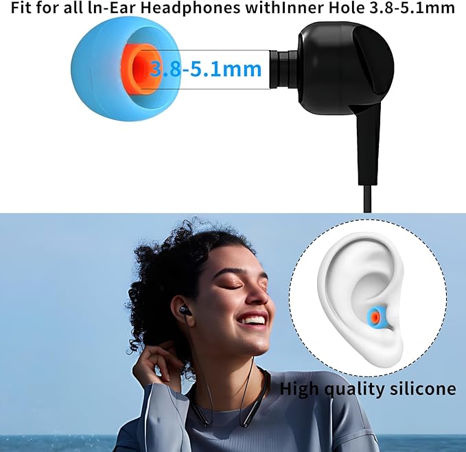 Earbud Tips Ear Bud Tips Soft Anti Slip Washable and Reusable Silicone - Image 4