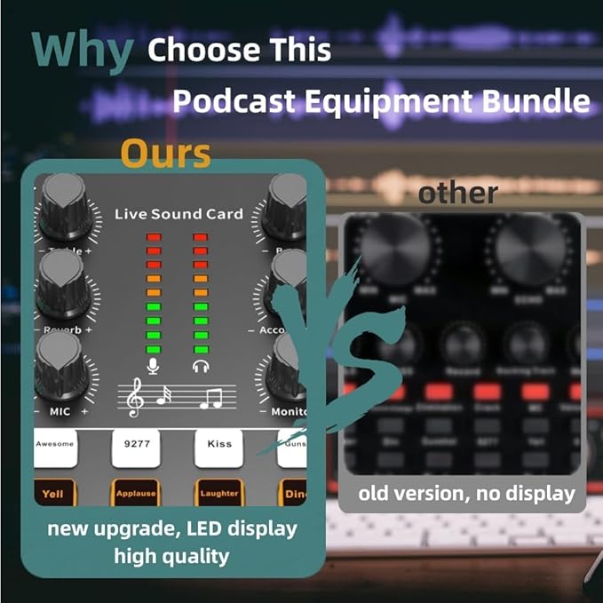 Podcast Equipment Bundle, BM-800 Podcast Microphone Bundle-Voice Changer - Image 3