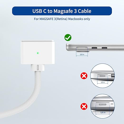140W USB-C to Magnetic 3 Cable, Safe Charging Cable Compatible - Image 6