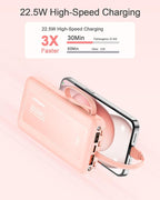 Portable Charger with Built in Cables, Slim 10000mAh Fast Charging 22.5W Power - Image 2
