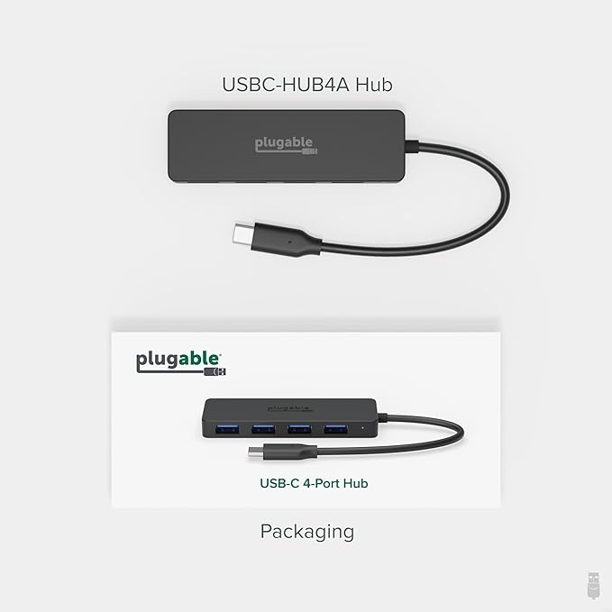 Plugable USB C to USB Adapter Hub, 4 Port USB 3.0 Hub, USB Splitter - Image 6