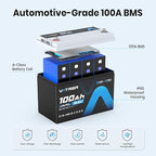 12V 100AH Bluetooth LiFePO4 Lithium Battery - Image 3