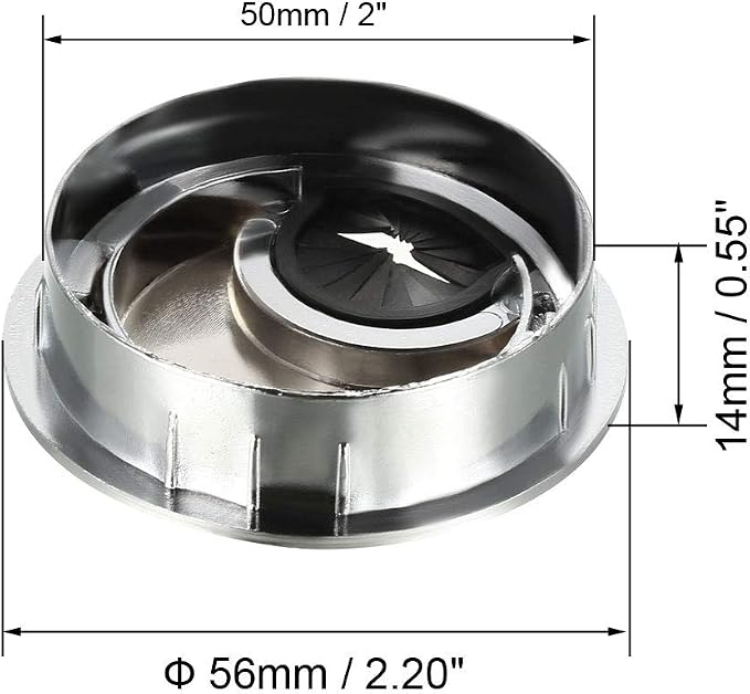 uxcell Cable Hole Cover, 2Inch/50mm Zinc Alloy Desk Wire Cord Cable Grommets - Image 2