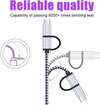 USB C Cable, SIXSIM 3Pack 6Ft 2 in 1 Cable Type C Charger Cable Nylon Braided - Image 5